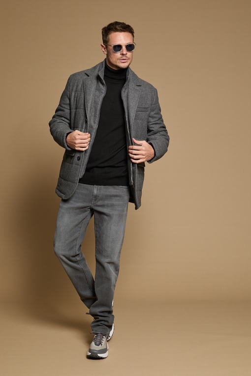 Parka courte en laine by Spontini - modèle court avec fente