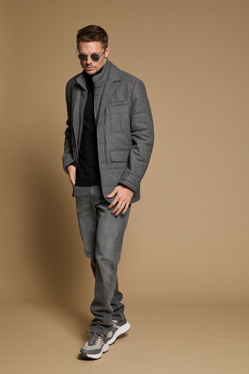 Parka courte en laine by Spontini - modèle court avec fente