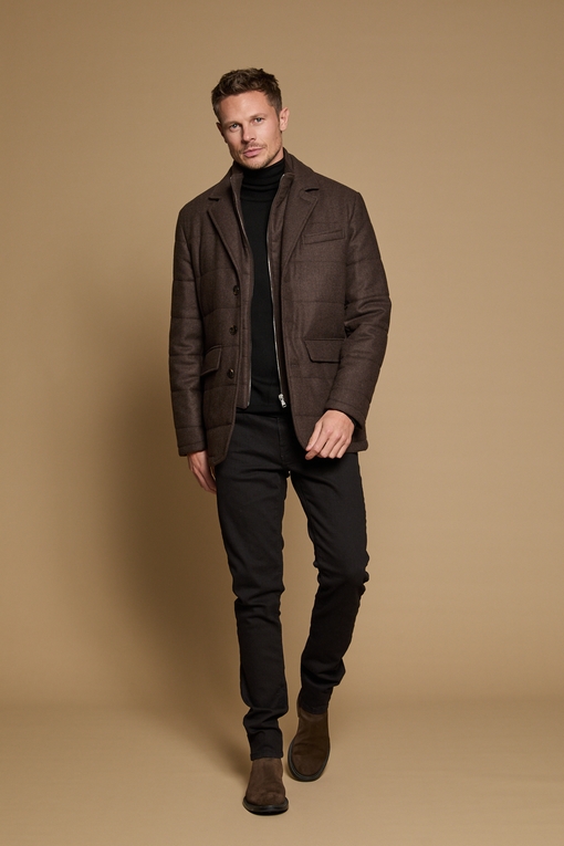 Parka courte en laine by Spontini - modèle court avec fente