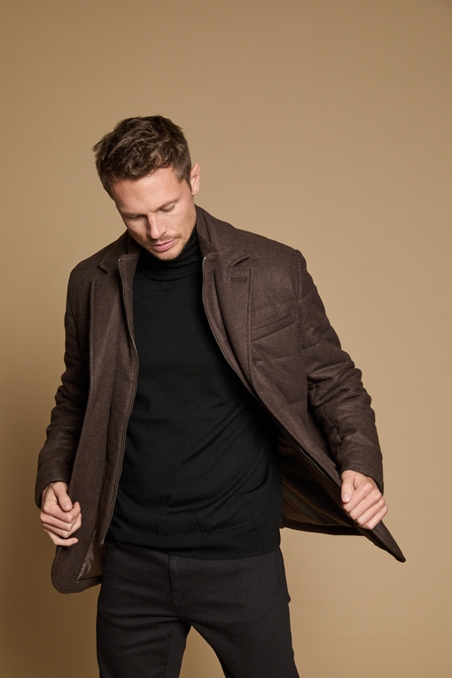 Parka courte en laine by Spontini - modèle court avec fente