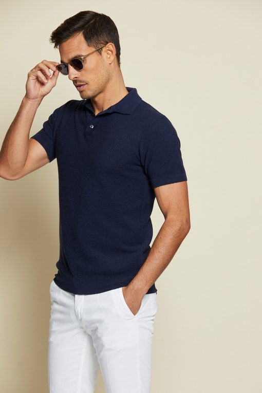 Polo en coton by Spontini pour homme. - Col polo ouvert. -