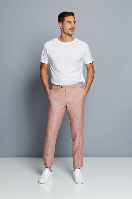 Pantalon en lin by Spontini pour homme. - Le cintrage épouse