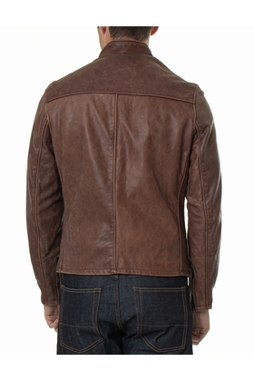BLOUSON CAFE RACER COUPE SLIM - SCHOTT USA - ANT.BROWN