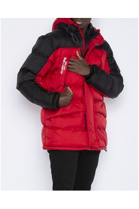 red and black parka