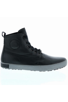 LEATHER BOOTS WITH WOOL FUR - BLACKSTONE - NERO