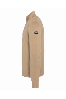 HALF ZIPPER SWEATER - SCHOTT USA - MASTIC