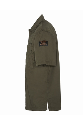 SHORT SLEEVE MILITARY SHIRT - SCHOTT USA - KHAKI