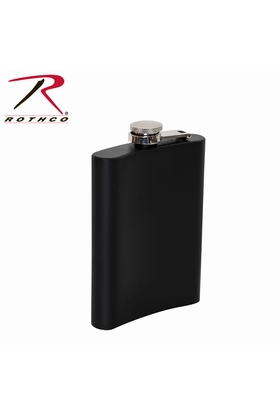 ENGRAVED STAINLESS STEEL FLASK - ROTHCO - BLACK