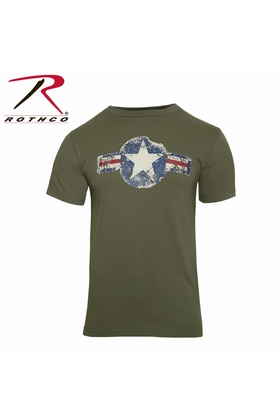 T-SHIRT MILITAIRE VINTAGE - ROTHCO - OLIVE DRAB A. C.