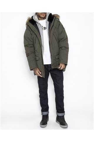 khaki short parka