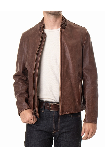 BLOUSON CAFE RACER COUPE SLIM - SCHOTT USA - ANT.BROWN - 2