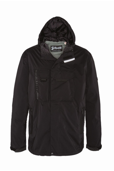 MULTI POCKETS WINDBREAKER - SCHOTT USA - BLACK - 1