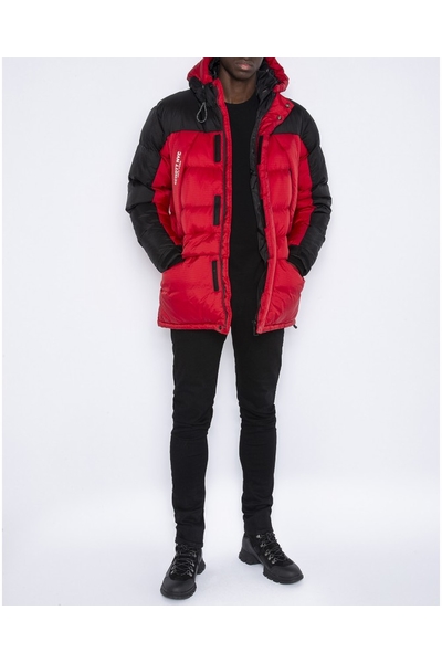 OVERSIZED HOODED PARKA - SCHOTT USA - RED/BLACK - 2
