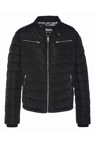 FULLY QUILTED MOTO JACKET - SCHOTT USA - BLACK - 1