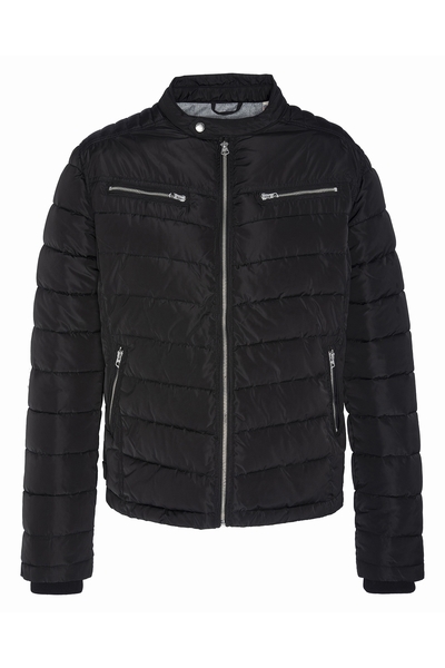 FULLY QUILTED MOTO JACKET - SCHOTT USA - BLACK - 2