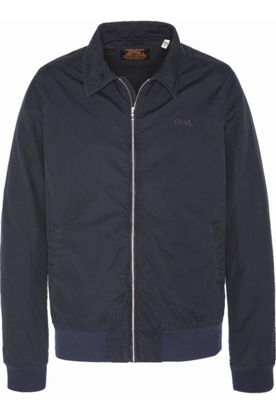 WASHED CANVAS COTTON JACKET - SCHOTT USA - NAVY - 1