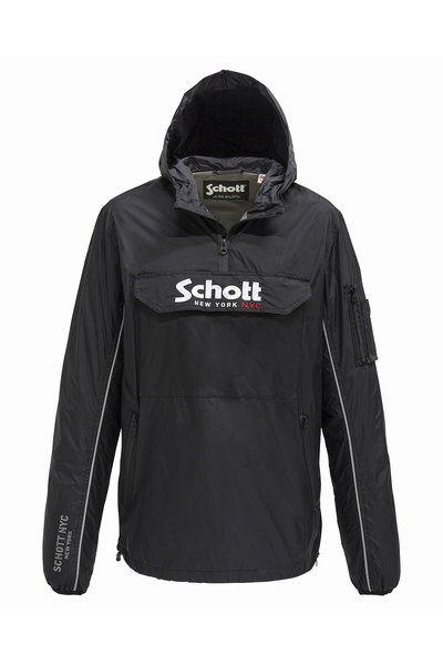 HOODY WINDBREAKER - SCHOTT USA - BLACK - 2