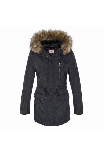 PARKA LINED WITH PILE - SCHOTT USA - BLACK - 1