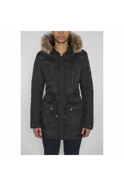PARKA LINED WITH PILE - SCHOTT USA - BLACK - 2