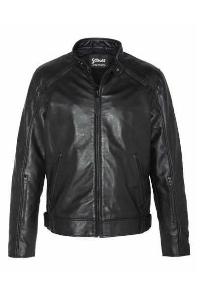 MOTOR JACKET WITH PATCHES - SCHOTT USA - BLACK - 1