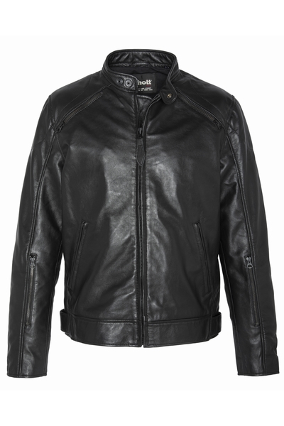 MOTOR JACKET WITH PATCHES - SCHOTT USA - BLACK - 2