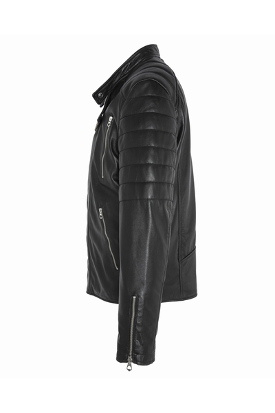 QUILTED MOTO JACKET - SCHOTT USA - BLACK - 2