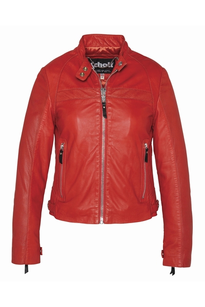 PERFORATED RACER JACKET - SCHOTT USA - BRIGHT RED - 1