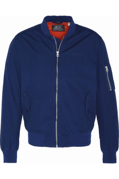 BOMBERS IN COTTON CANVAS - SCHOTT USA - ROYAL BLUE - 1