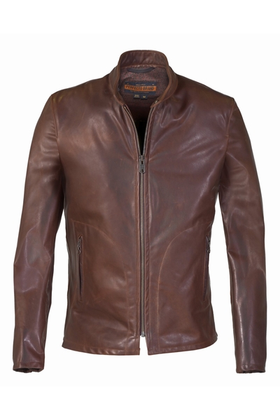 CLASSIC UNLINED CAFÉ JACKET - PERFECTO BRAND - BROWN - 1