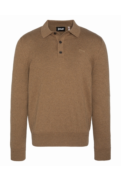 FANCY POLO SWEATER - SCHOTT USA - CAMEL - 1