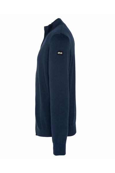 LIGHT ZIPPERED SWEATER - SCHOTT USA - NAVY - 2