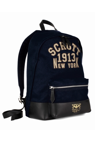 EMBROIDERED BACKPACK - SCHOTT USA - NAVY - 1