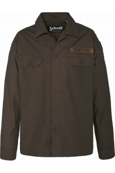 ARMY COTTON OVERSHIRT - SCHOTT USA - KHAKI - 1