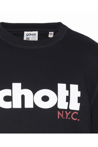 CREW NECK SWEAT - SCHOTT USA - BLACK - 2