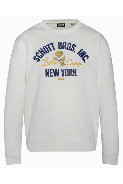 LONG SLEEVE SWEAT-SHIRT - SCHOTT USA - OFF WHITE - 1