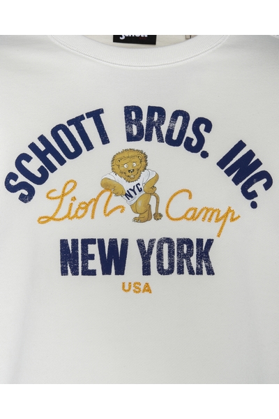 LONG SLEEVE SWEAT-SHIRT - SCHOTT USA - OFF WHITE - 2
