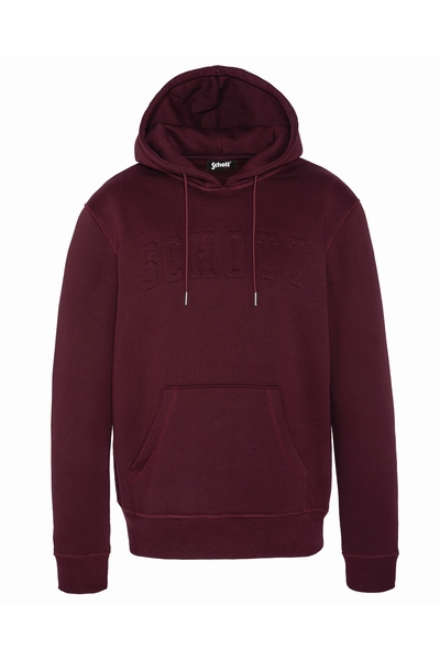 HOODY SWEATSHIRT - SCHOTT USA - BURGUNDY - 1