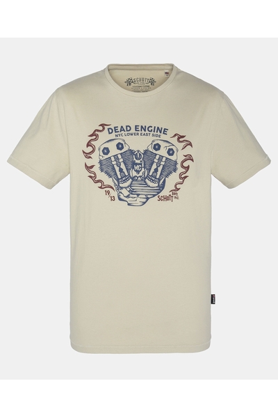 CREW NECK T-SHIRT - SCHOTT USA - CIMENT - 1