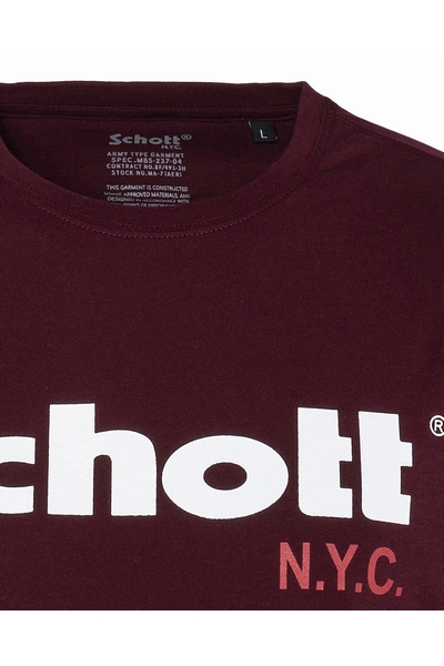 BASIC CREW NECK T-SHIRT - SCHOTT USA - BORDEAUX - 2
