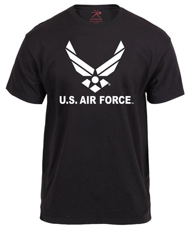 OFFICIAL EMBLEM T-SHIRT - ROTHCO - US AIR FORCE BLACK